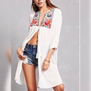 Velzara Bohemian Embroidered Tunic Coverup